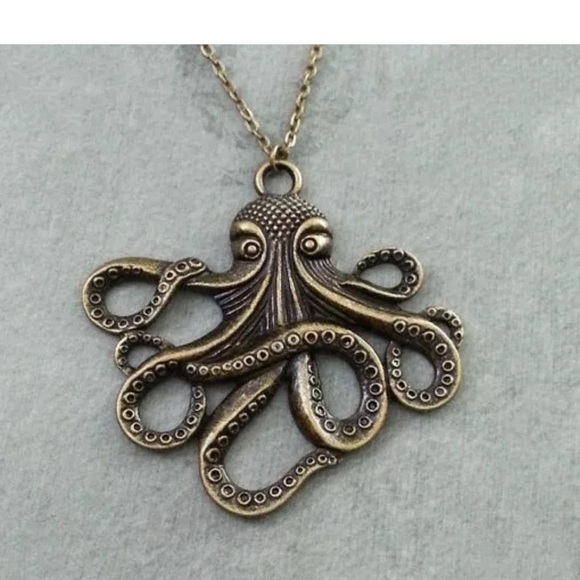 Nautical Octopus Silver Tone Necklace - Picture 5 of 7